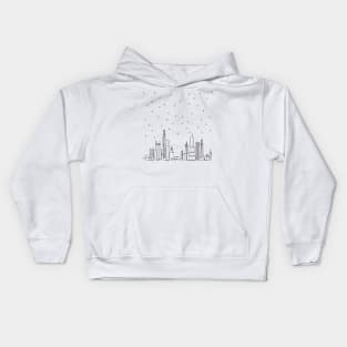 A rainy day in Chicago Kids Hoodie